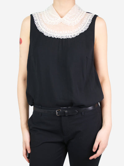 Black doll collar sleeveless top - size IT 40 Tops Miu Miu 