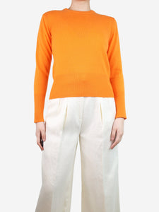 Divine Cashmere Orange crewneck jumper - size UK 8