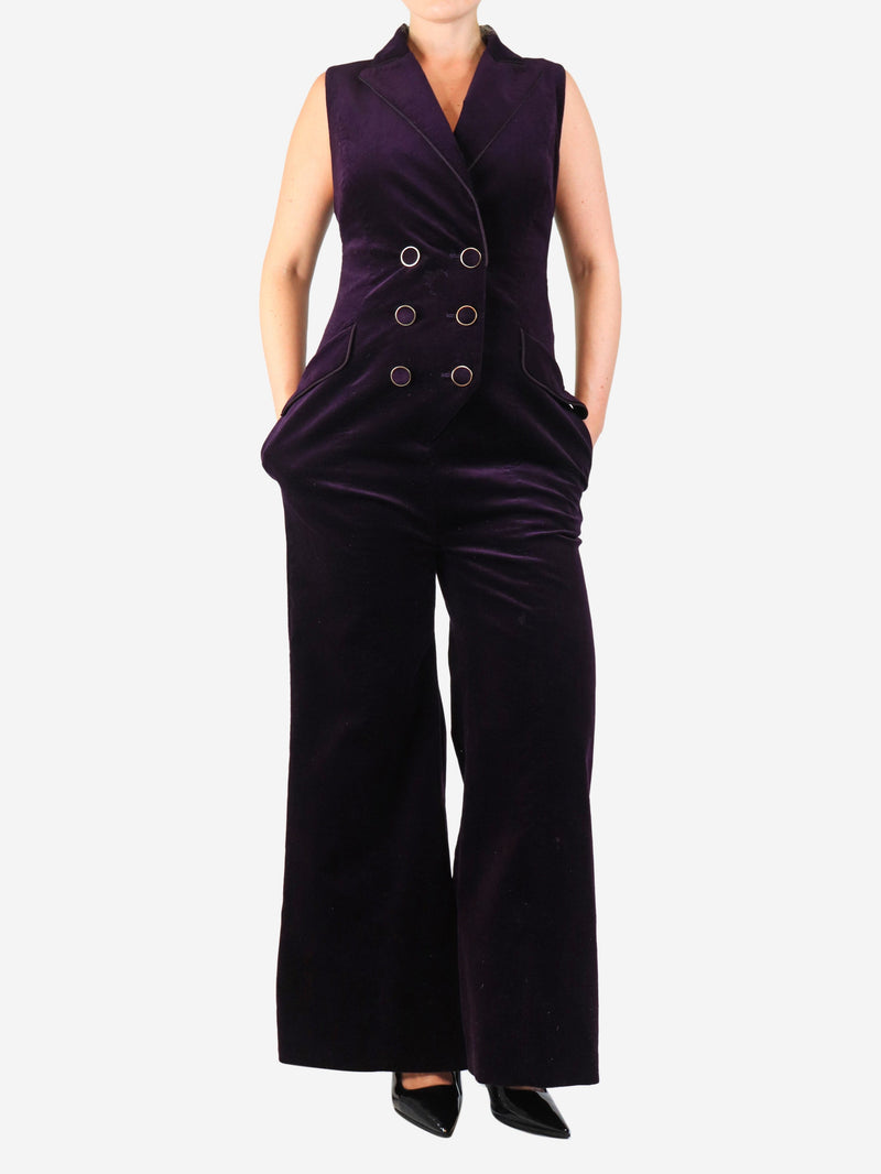 Aubergine corduroy jumpsuit - size UK 12 Jumpsuits Zimmermann 