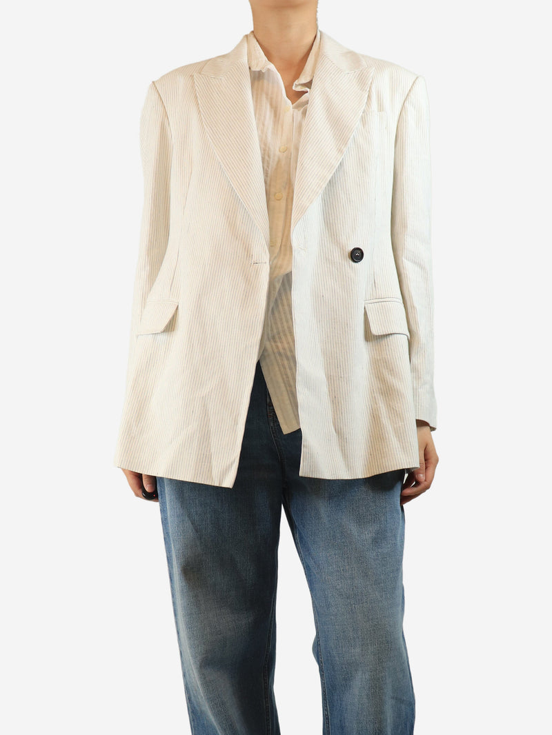 White striped blazer - size UK 10 Coats & Jackets Brunello Cucinelli 