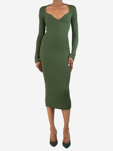 Khaite Green Alessandra ribbed midi dress - size XS