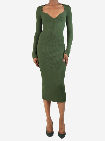 Green Alessandra ribbed midi dress - size XS product image