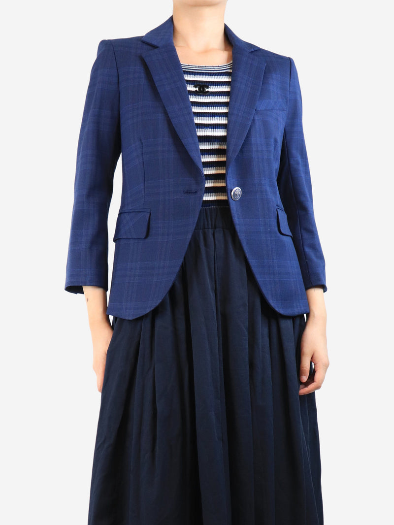 Blue Dickie check jacket - size UK 8 Coats & Jackets Veronica Beard 