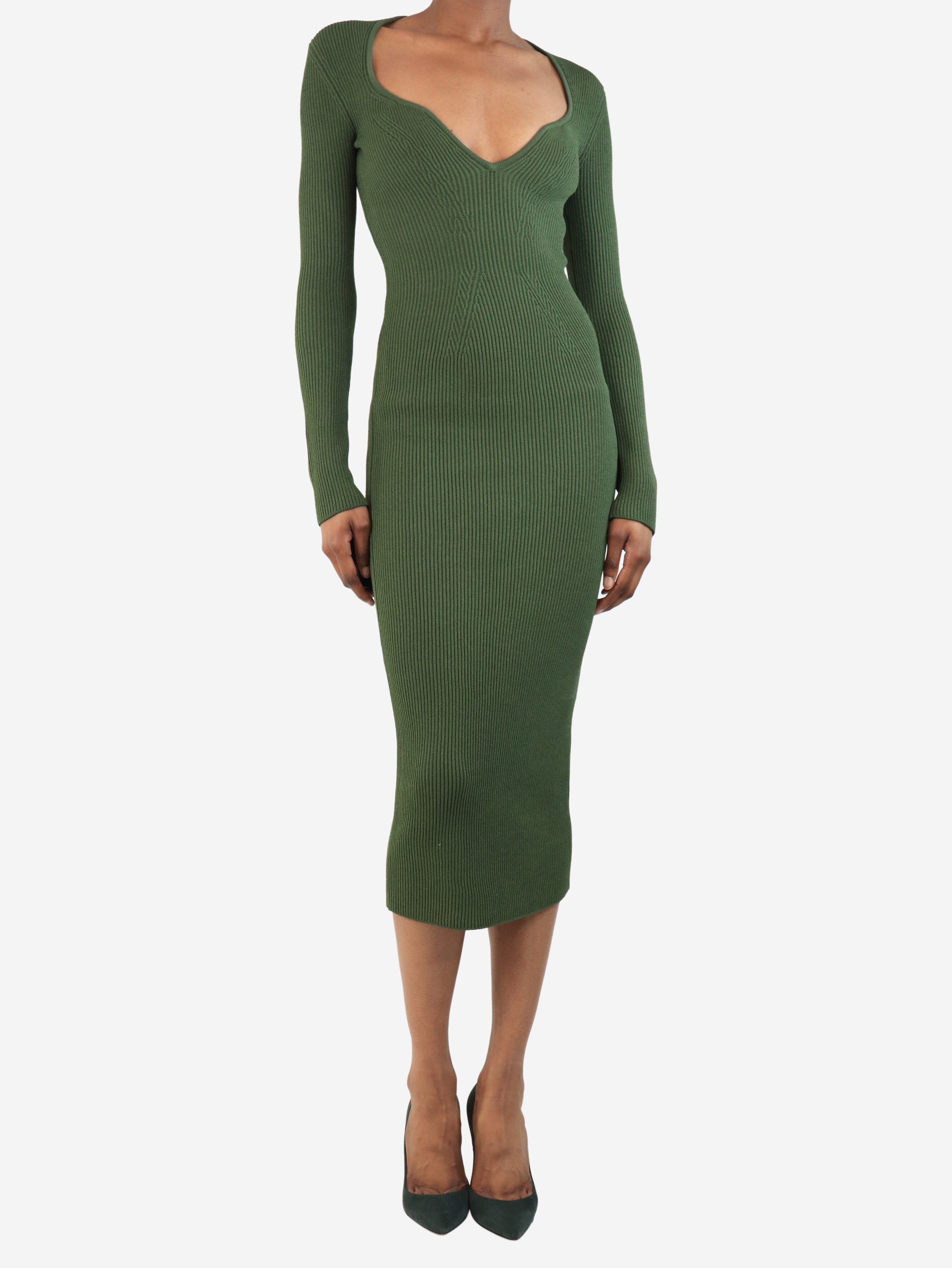 Green Alessandra ribbed midi dress - size XS Dresses Khaite 