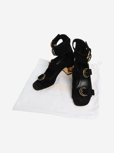 Chloe Black suede open-toe pumps - size EU 38