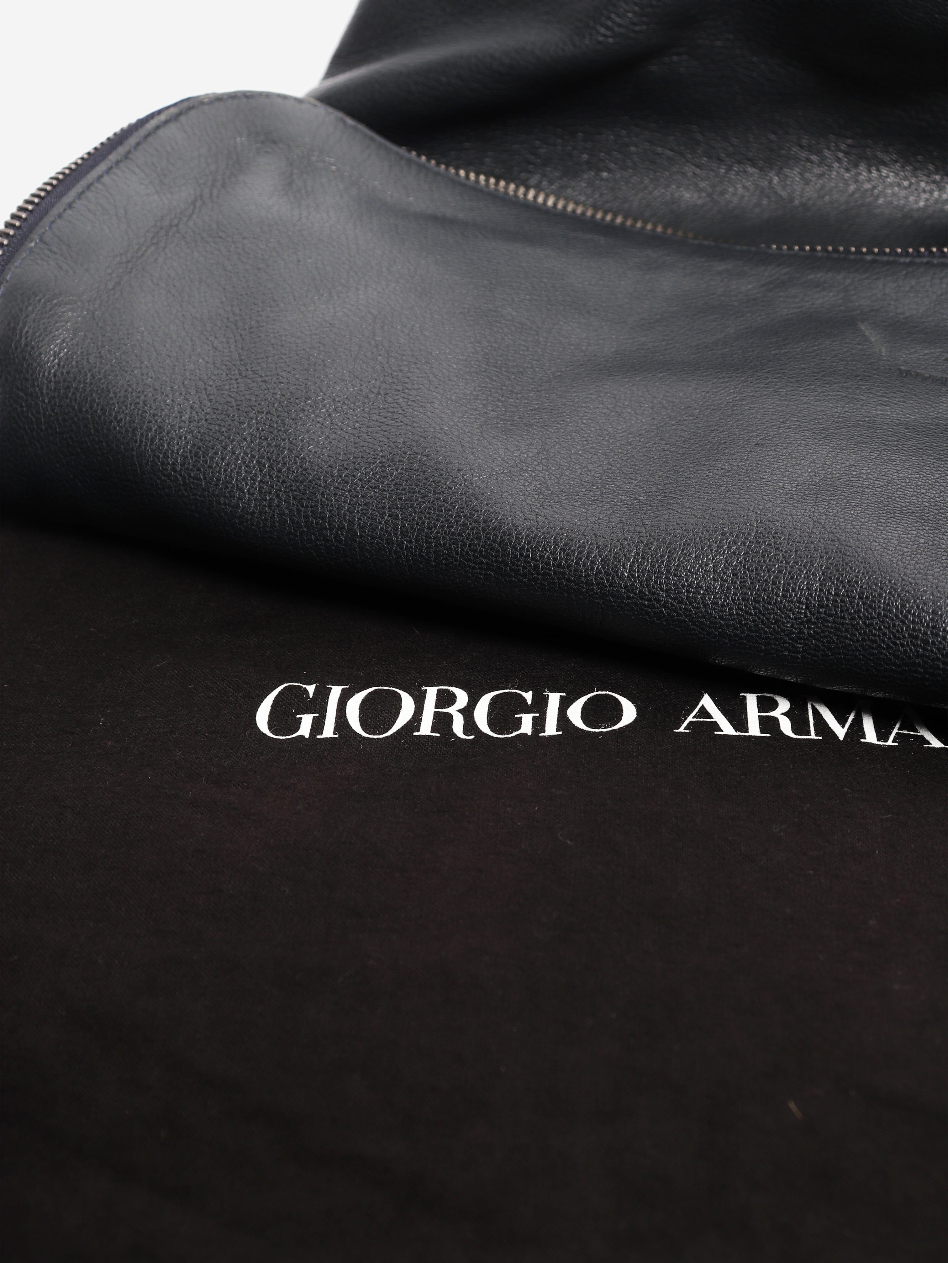 Navy leather messenger bag Shoulder bags Giorgio Armani 