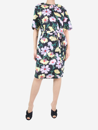 Black floral printed dress - size UK 6 Dresses Marni 