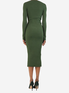 Khaite Green Alessandra ribbed midi dress - size XS