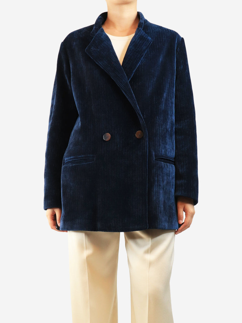Blue double-breasted cord jacket - size UK 12 Coats & Jackets Forte Forte 