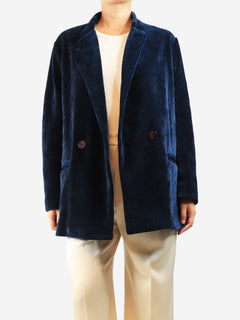 Blue double-breasted cord jacket - size UK 12 Coats & Jackets Forte Forte 