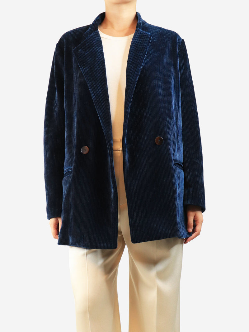Blue double-breasted cord jacket - size UK 12 Coats & Jackets Forte Forte 