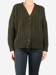 & Daughter Khaki cable knit cardigan - size S