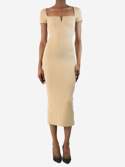Beige Freya ribbed midi dress - size XS Dresses Galvan London 