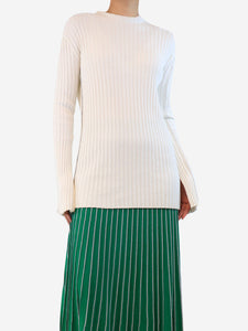 Celine White ribbed sweater - size S
