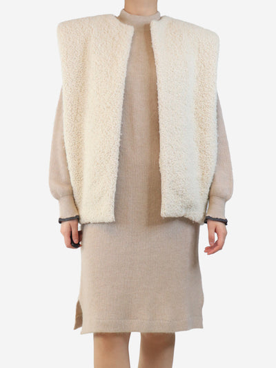 Cream Gwendalia relaxed fit wool vest jacket - size UK 8 Coats & Jackets Isabel Marant 