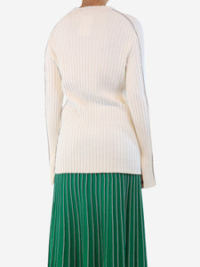 Celine White ribbed sweater - size S