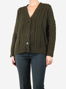 & Daughter Khaki cable knit cardigan - size S