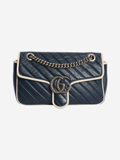 Navy and white GG Marmont shoulder bag Shoulder bags Gucci 