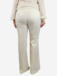 Alexander McQueen Ecru wool trousers - size UK 16