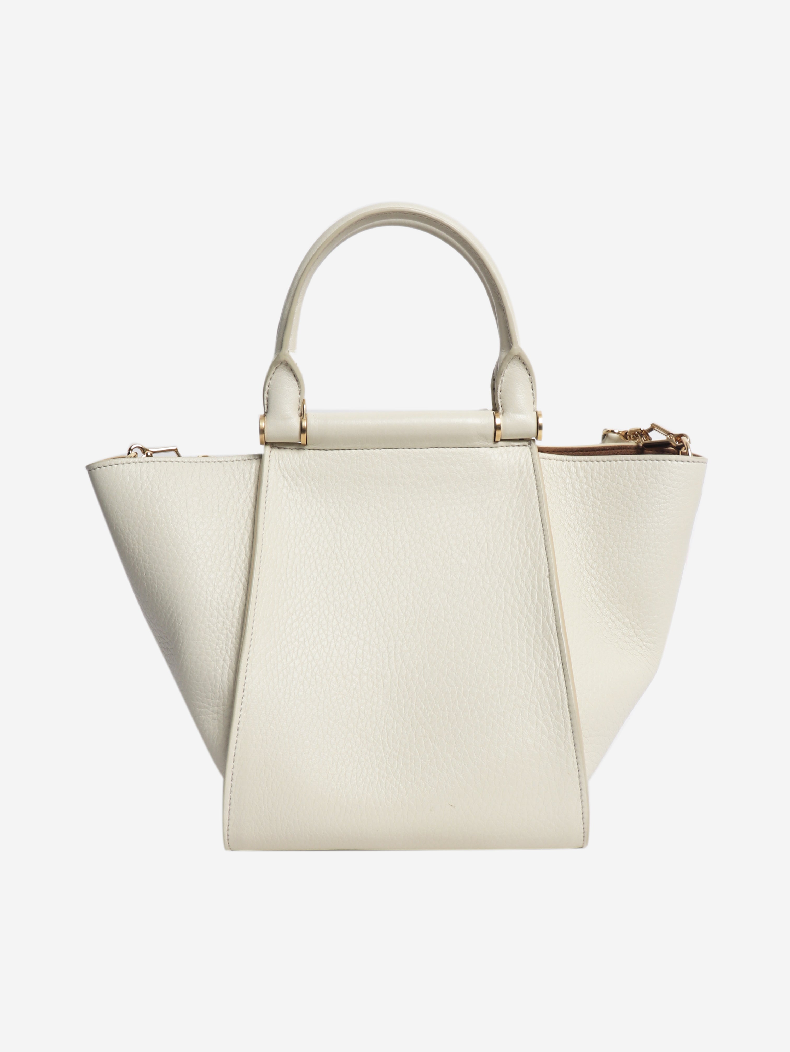 White leather 2way bag