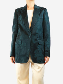 Dark green jacquard blazer - size UK 10 Coats & Jackets Dries Van Noten 
