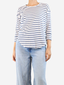 Fedeli White and blue striped top - size S