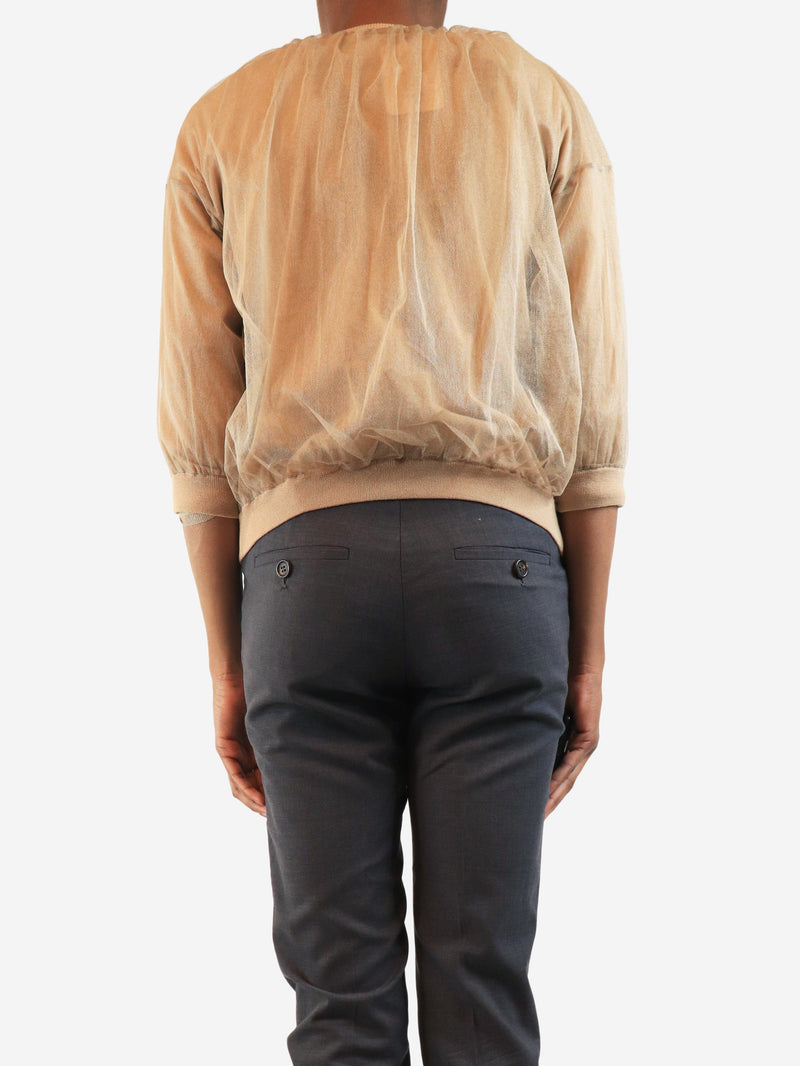 Neutral tulle short sleeve jacket - size S Coats & Jackets Brunello Cucinelli 