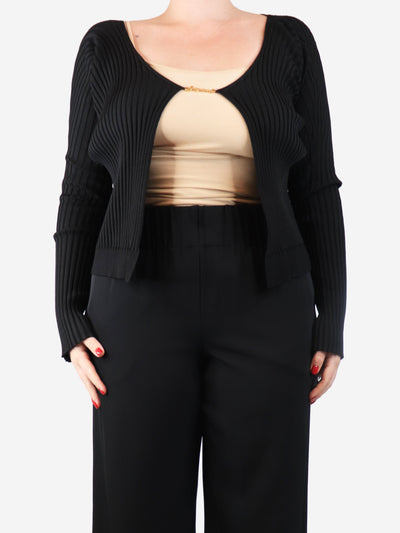 Black ribbed cropped cardigan - size UK 14 Knitwear Jacquemus 