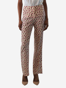 Acne Studios Pink marble-print elasticated trousers - size XXS