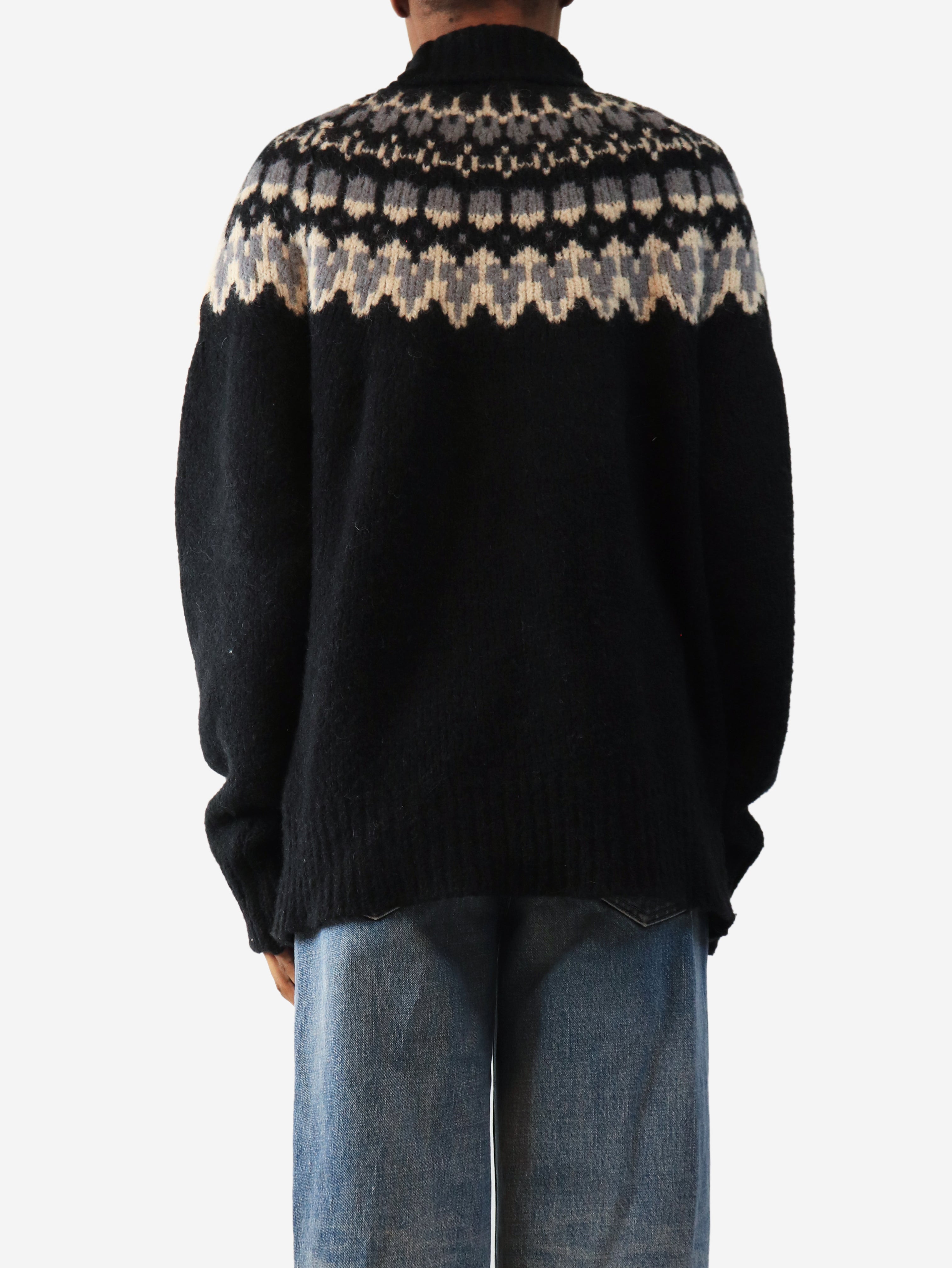 Black high-neck alpaca-blend jumper - size XS