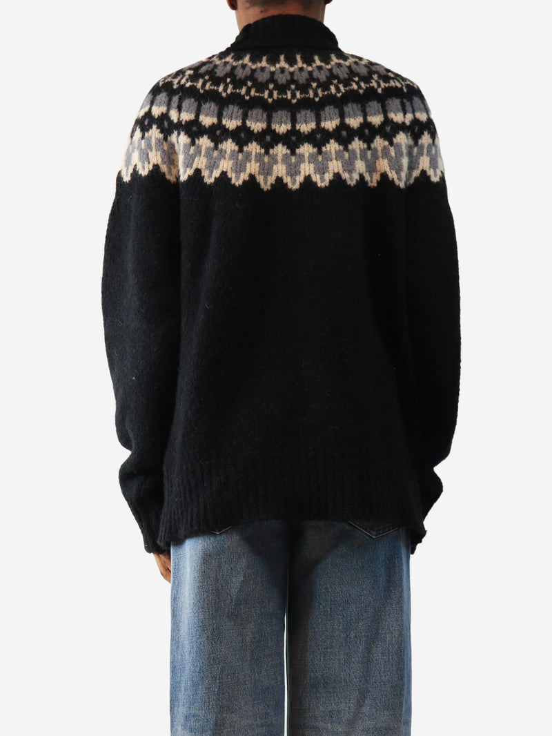 Black high-neck alpaca-blend jumper - size XS