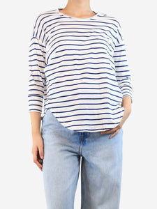 Fedeli White and blue striped top - size S