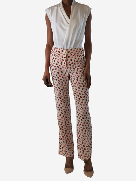 Pink marble-print elasticated trousers - size XXS alternate image