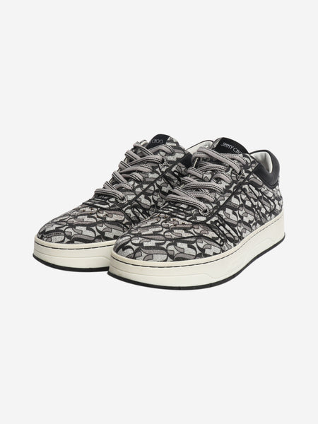 Silver and black Monogram glitter trainers - size EU 38.5 alternate image