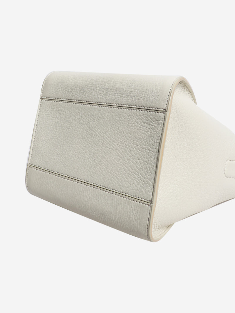 White leather 2way bag