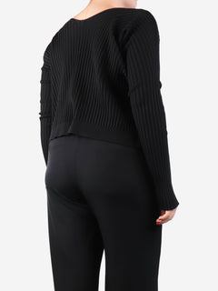 Black ribbed cropped cardigan - size UK 14 Knitwear Jacquemus 