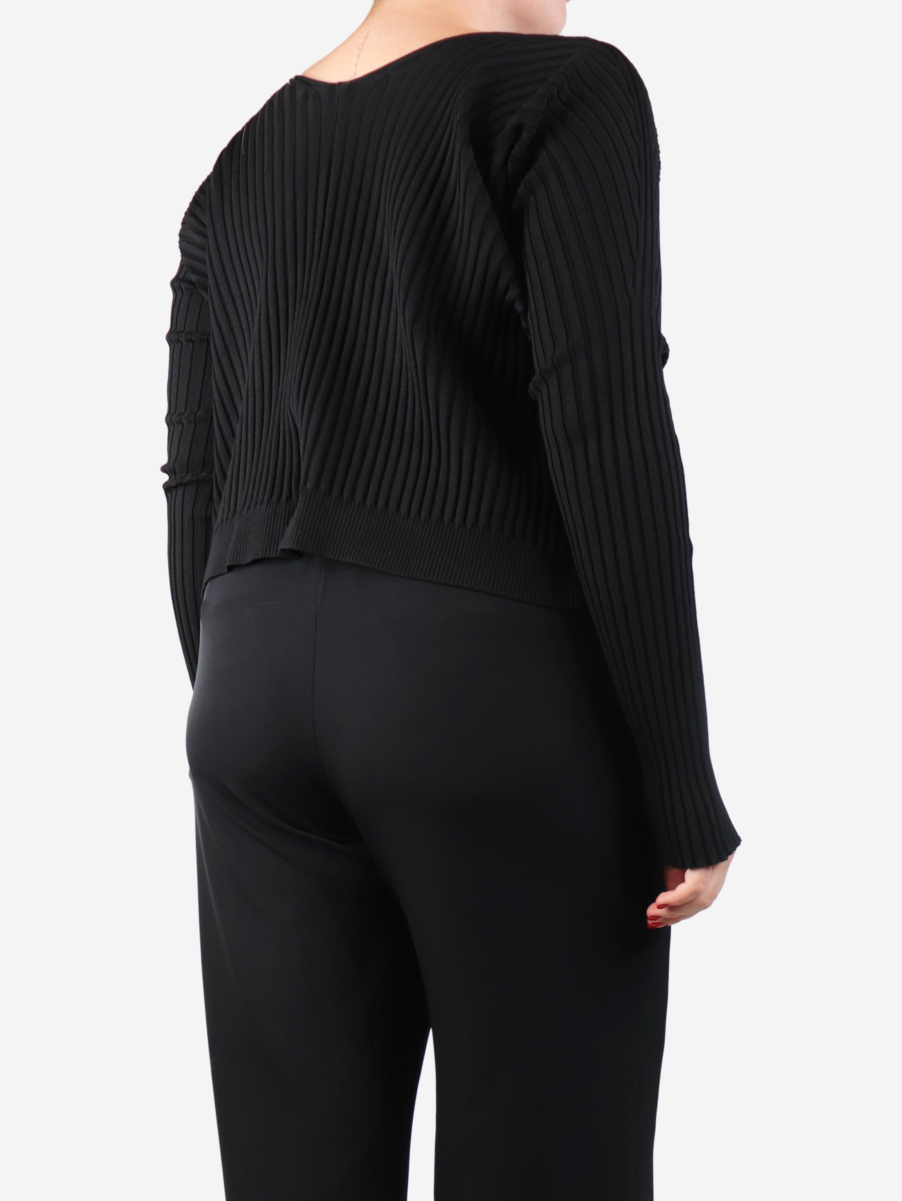Black ribbed cropped cardigan - size UK 14 Knitwear Jacquemus 