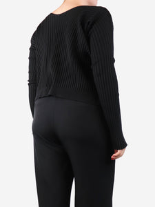 Jacquemus Black ribbed cropped cardigan - size UK 14