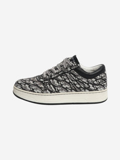 Silver and black Monogram glitter trainers - size EU 38.5 Trainers Jimmy Choo 