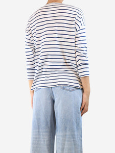 Fedeli White and blue striped top - size S
