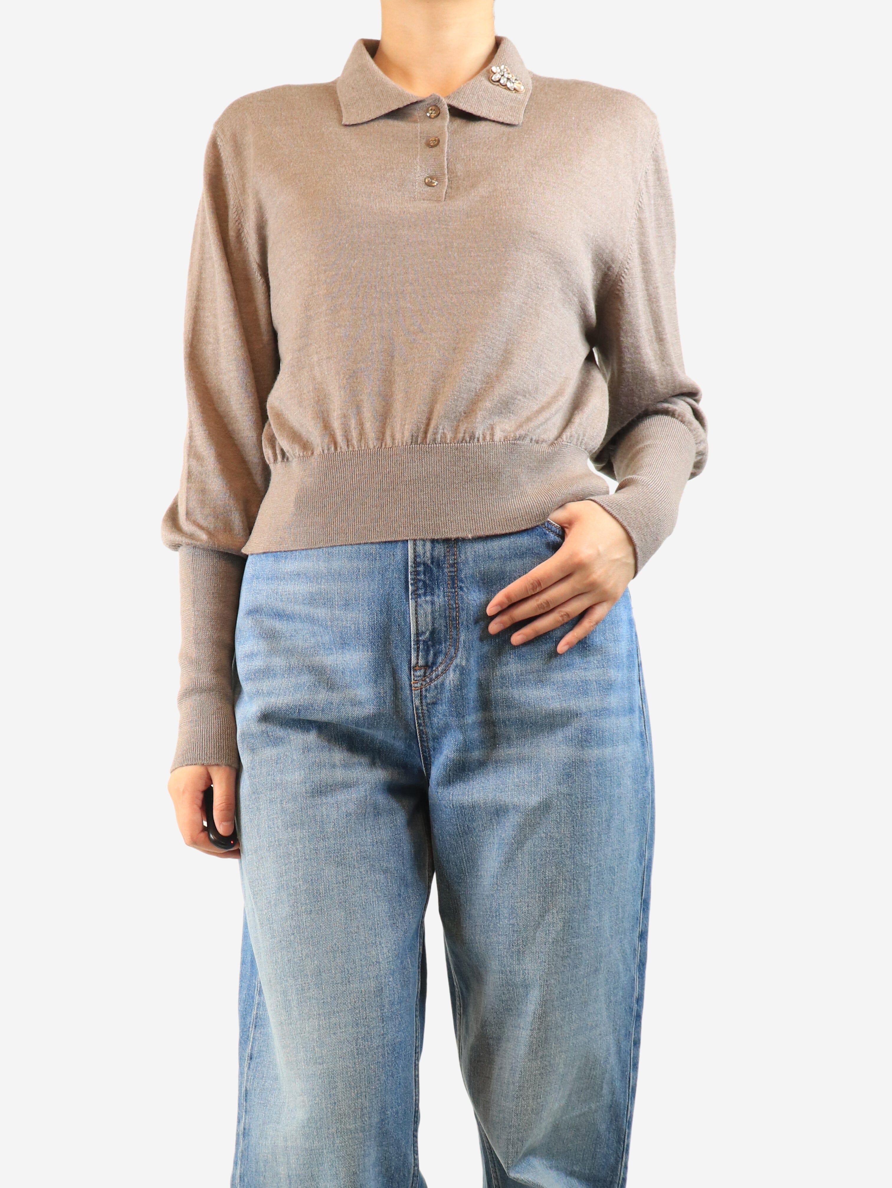 Brown polo knit top - size L Knitwear Simone Rocha 