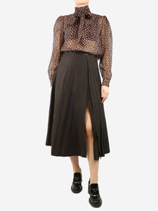 Frame Brown pleated maxi skirt - size S