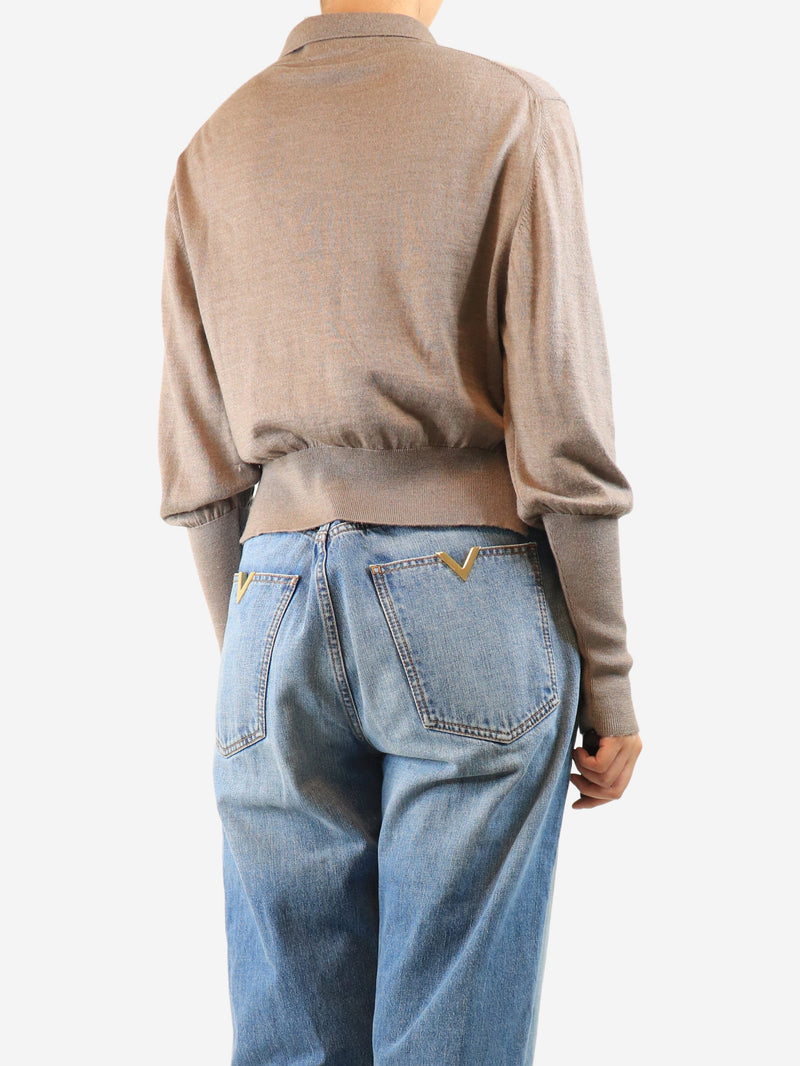 Brown polo knit top - size L Knitwear Simone Rocha 
