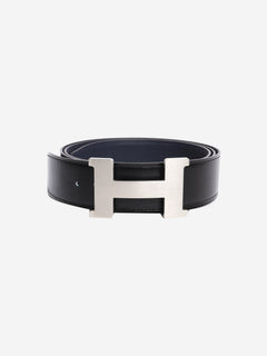 Black and navy reversible leather H belt Belts Hermes 