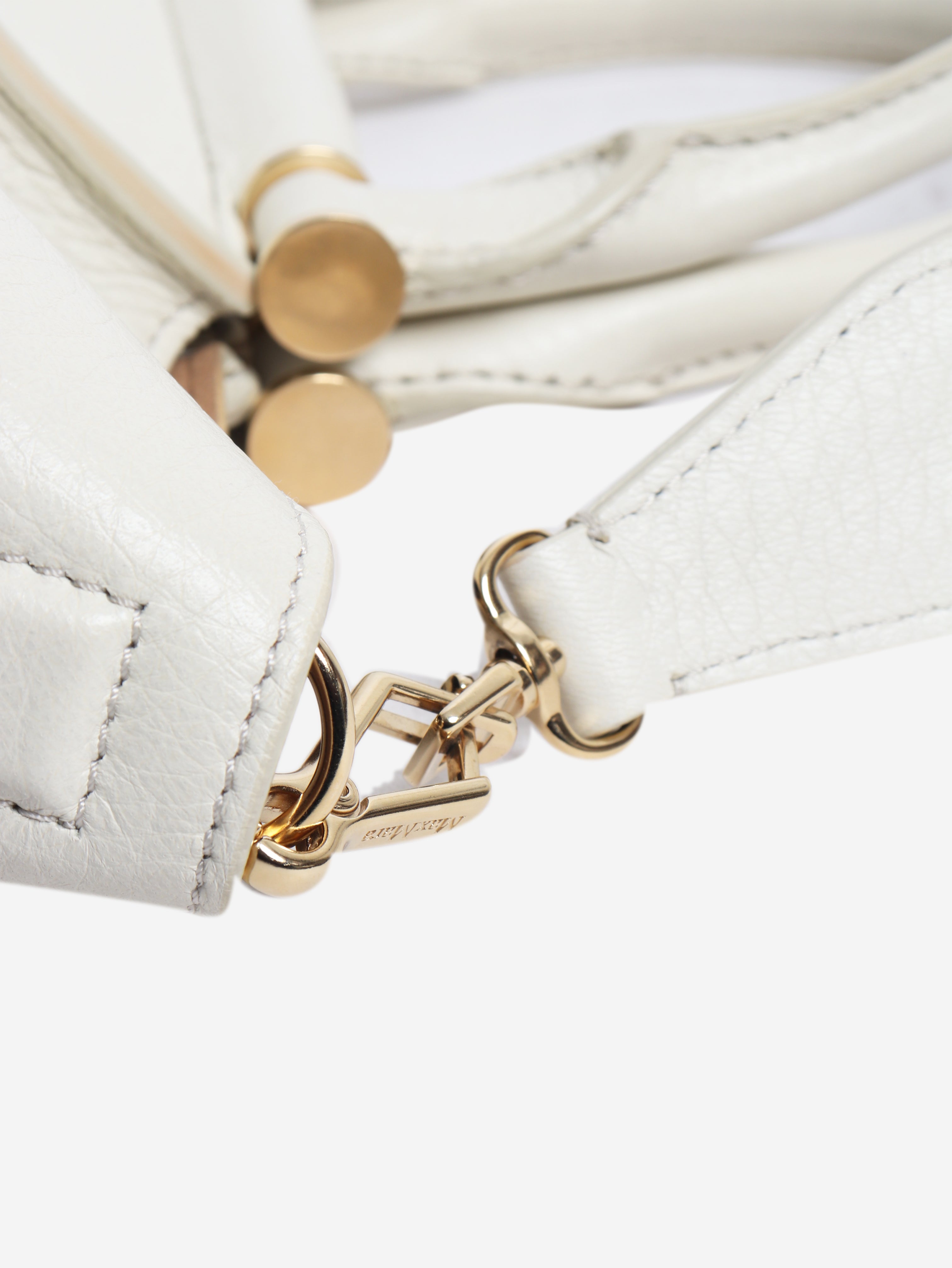 White leather 2way bag