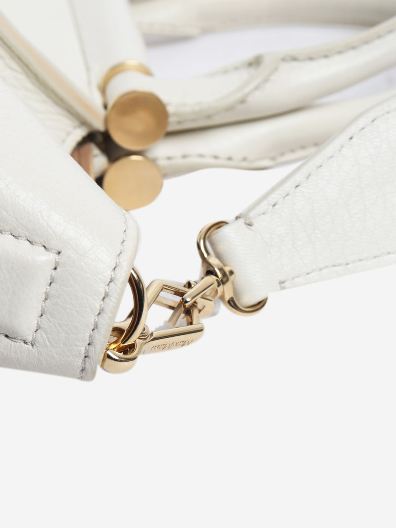 White leather 2way bag