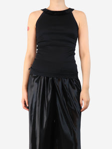 Dolce & Gabbana Black velour-halterneck tank top - size UK 10