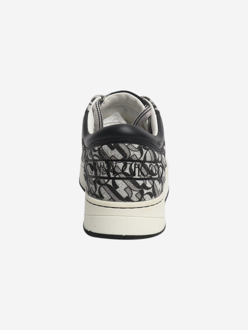 Silver and black Monogram glitter trainers - size EU 38.5 Trainers Jimmy Choo 
