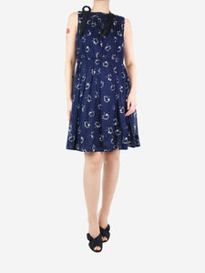 Marc Jacobs Dark blue sleeveless floral dress - size UK 8
