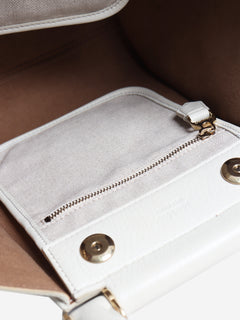 White leather 2way bag